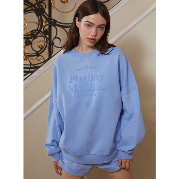 Playboy x PacSun Crew Neck Sweatshirt Please Return to Playboy Mansion Oversized - Picture 1 of 15